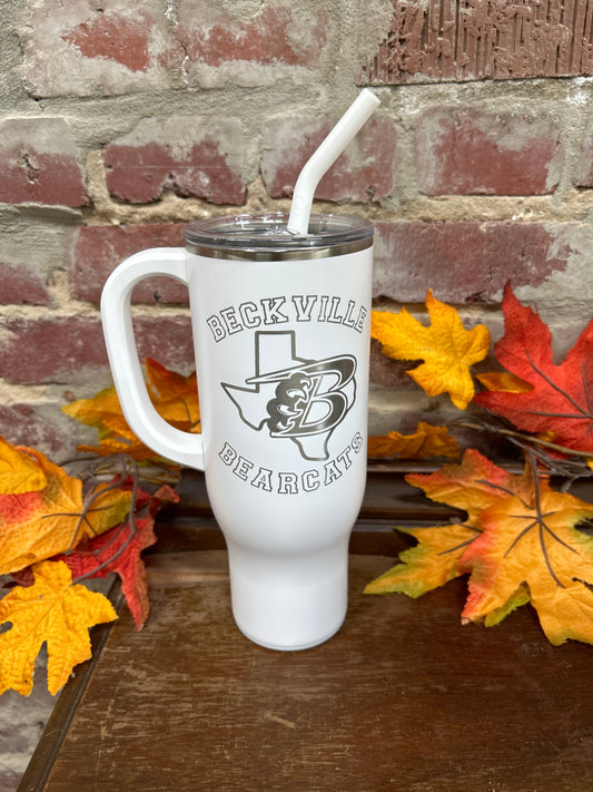 White Beckville Bearcats 30oz Mega Mug