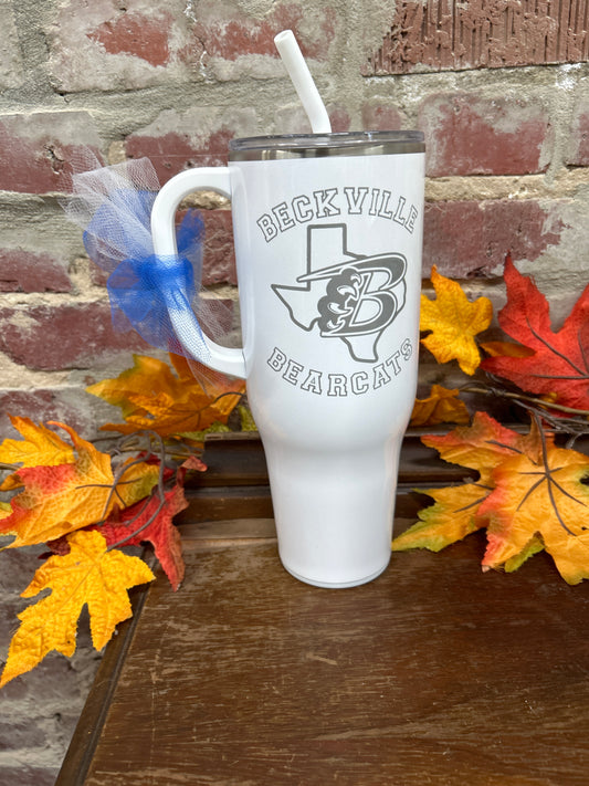 White Beckville Bearcats 40 oz Mega Mug